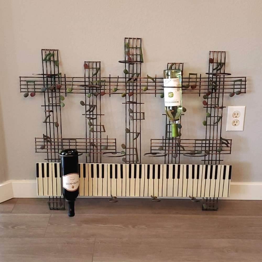 Metal Piano Wine Bottle Rack/Wall Art